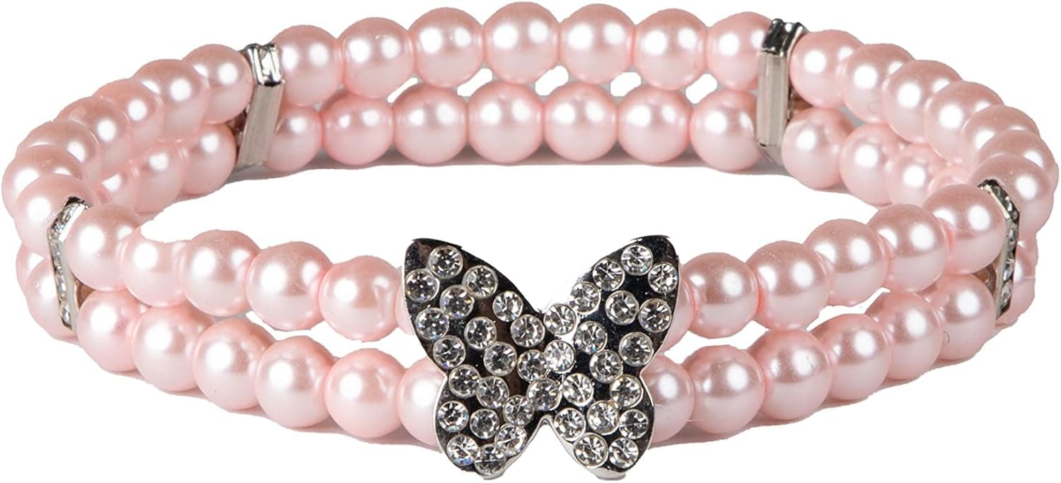 Pink Sparkling Butterfly Neck Piece - M/L