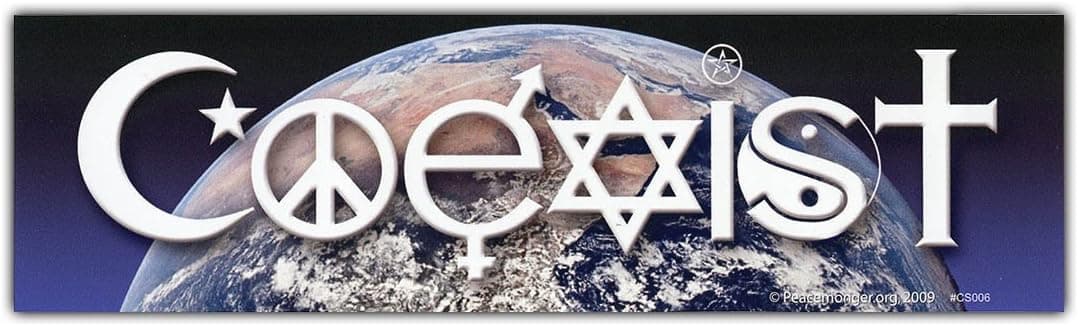 Coexist Over Planet Earth Bumper Sticker