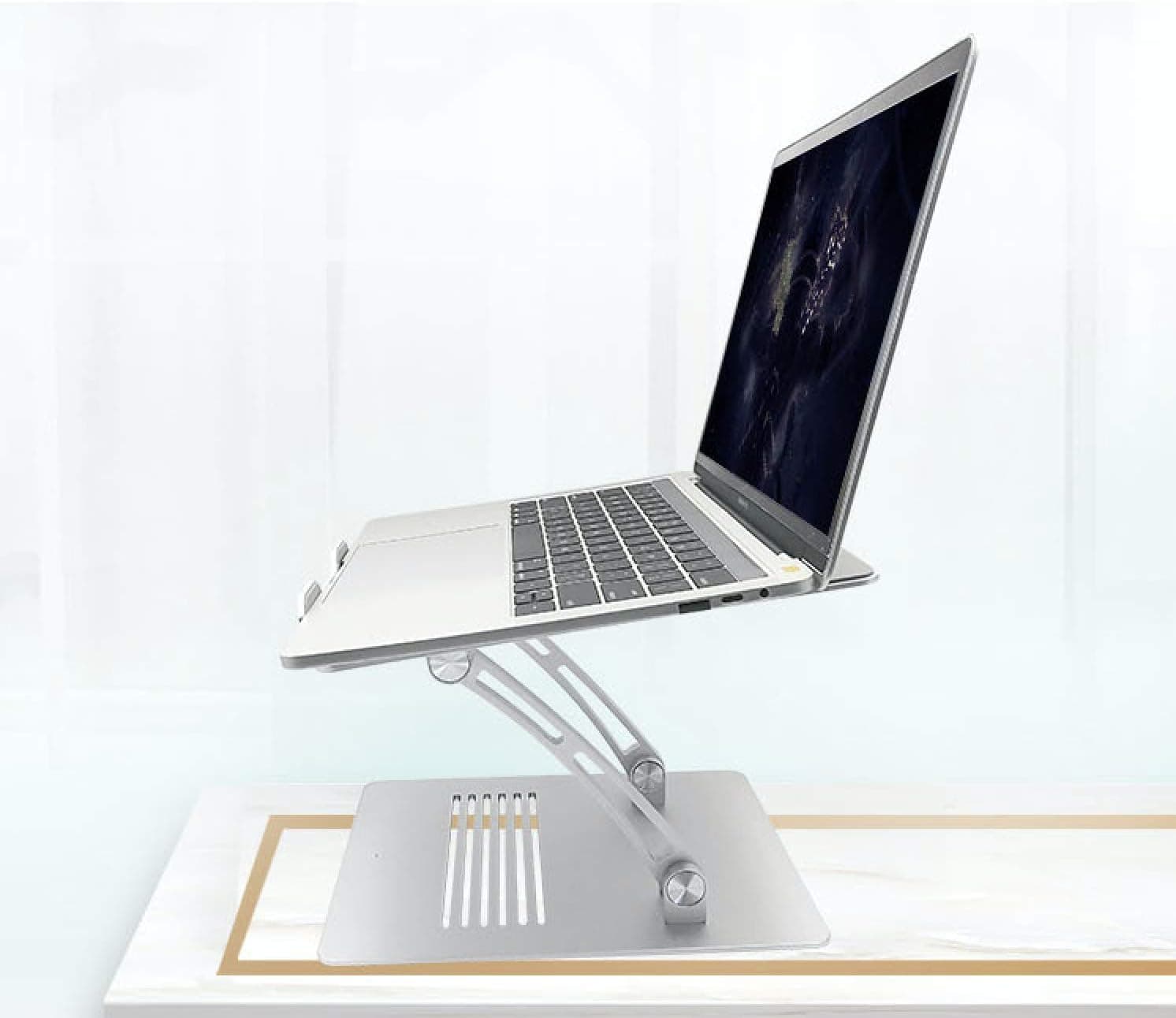 Height Adjustable Laptop Stand by SOPHIE&TOBY. Ergonomic Office Product to Prevent Neck Pain, Provide Better Posture. Perfect for Working from Home. Fit Models of Laptop up to 17 inches Screen Size.