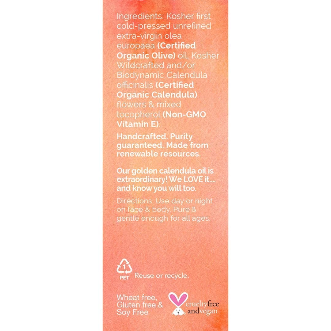 Bodyceuticals Certified Organic Calendula Oil High Potency Farm-Fresh Flower & Olive Oil - Moisturizing Skincare & Repair - Non-GMO, Vegan, Kosher - Wheat-Free, Gluten-Free, Soy-Free - 3.5oz