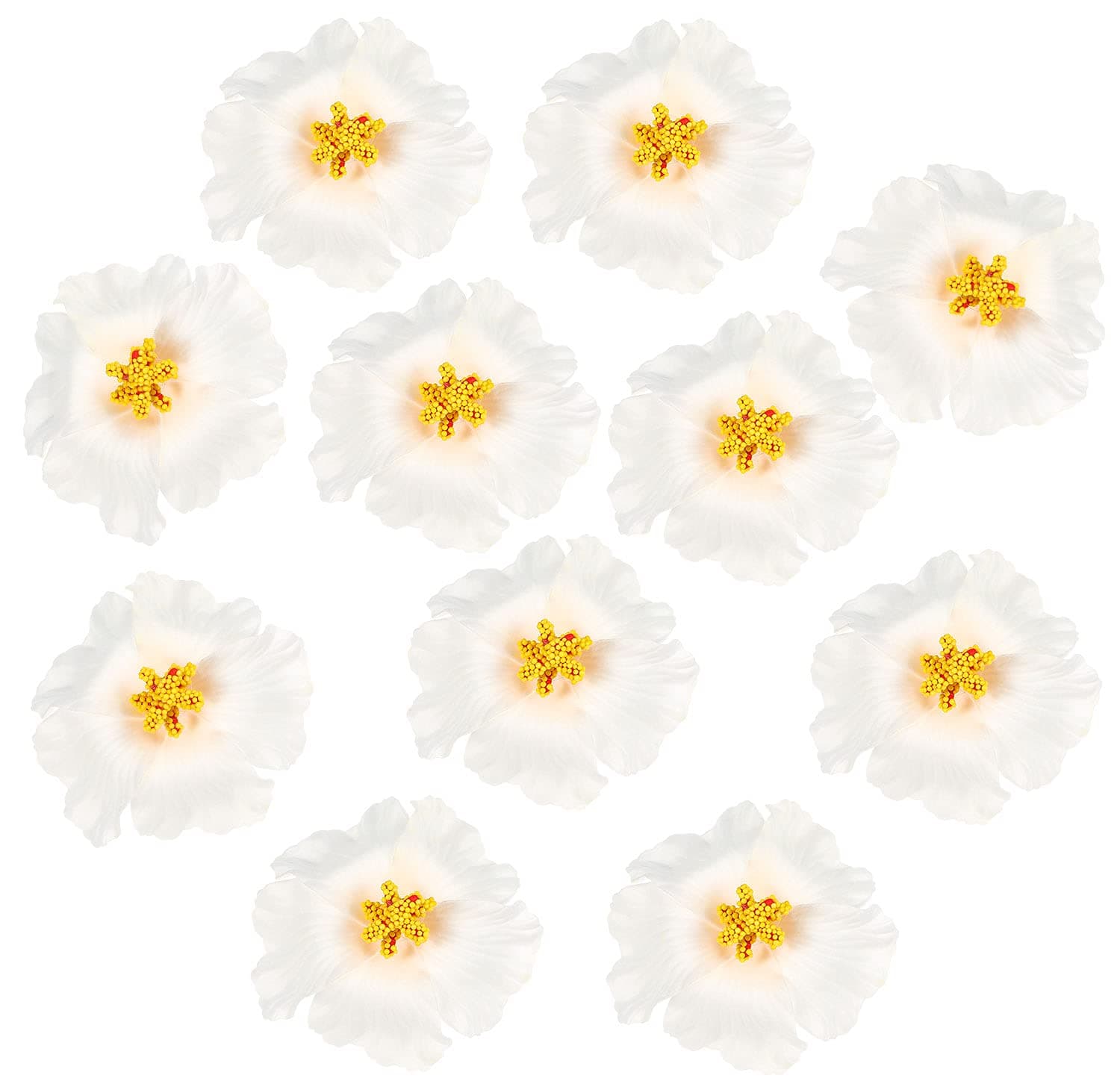 Lurrose 10pcs Hibiscus Hairpins Hawaii Flower Hair Clips Plumeria Flower Hair Piece Hawaii Tropical Party Decorations for Summer Holidays Wedding Party