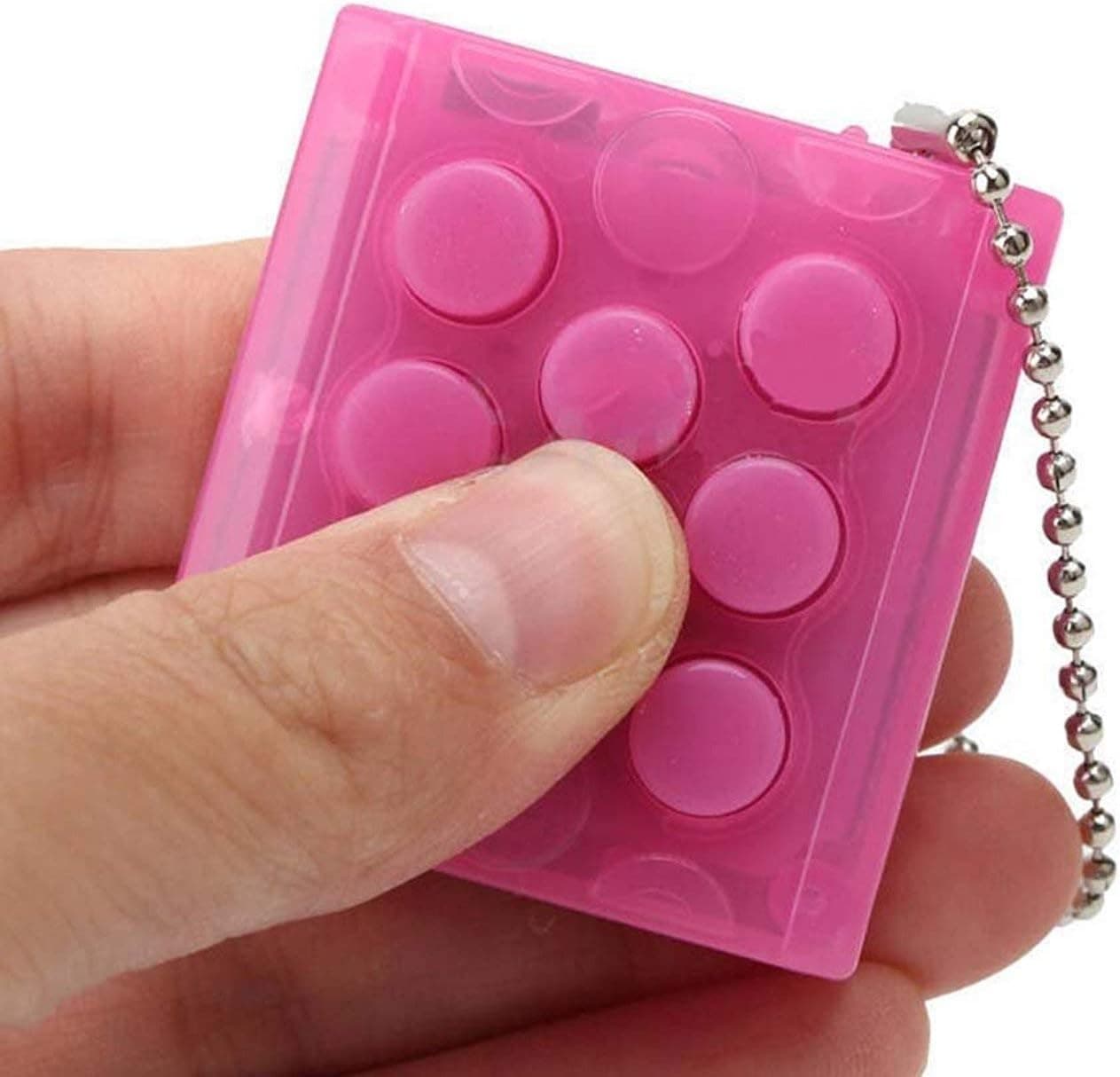Novelty Toy Electronic Bubble Squeeze Wrap Stress Relieve Gadget Keychain (Red)