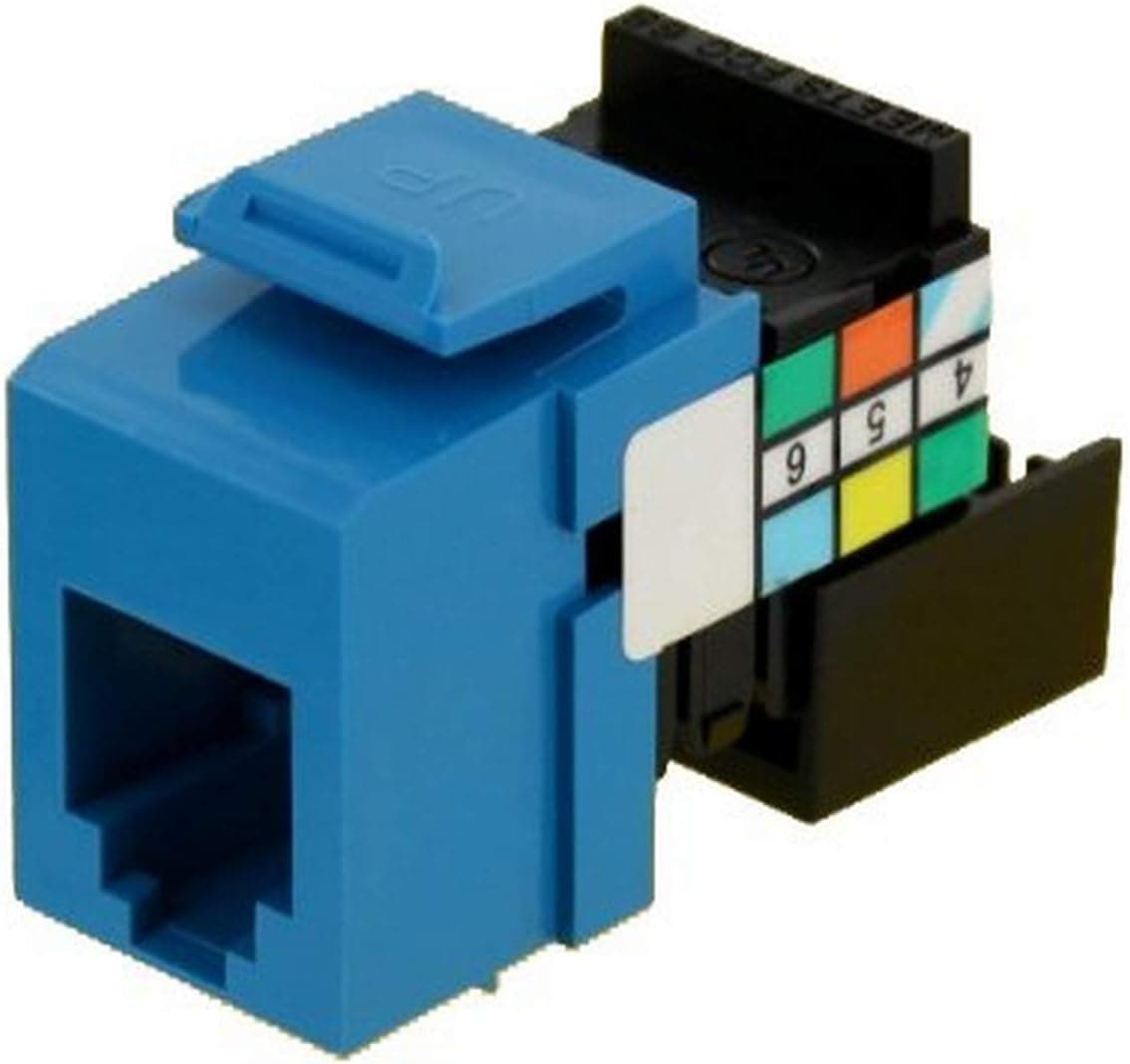 Leviton 41106-RL6 6P6C Voice Grade QuickPort Connector, Blue