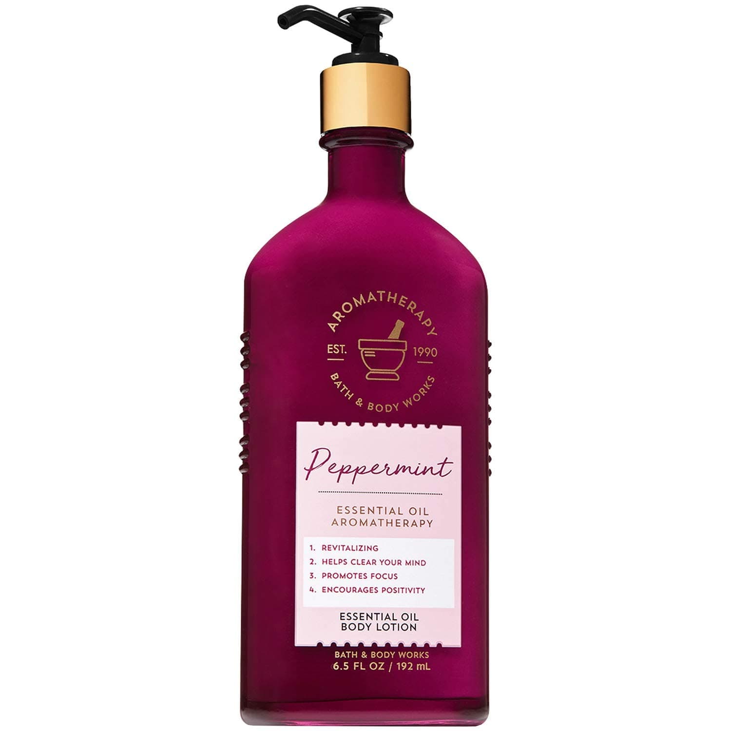 Bath and Body Works Aromatherapy PEPPERMINT Essential Oil Body Lotion 6.5 Fluid Ounce
