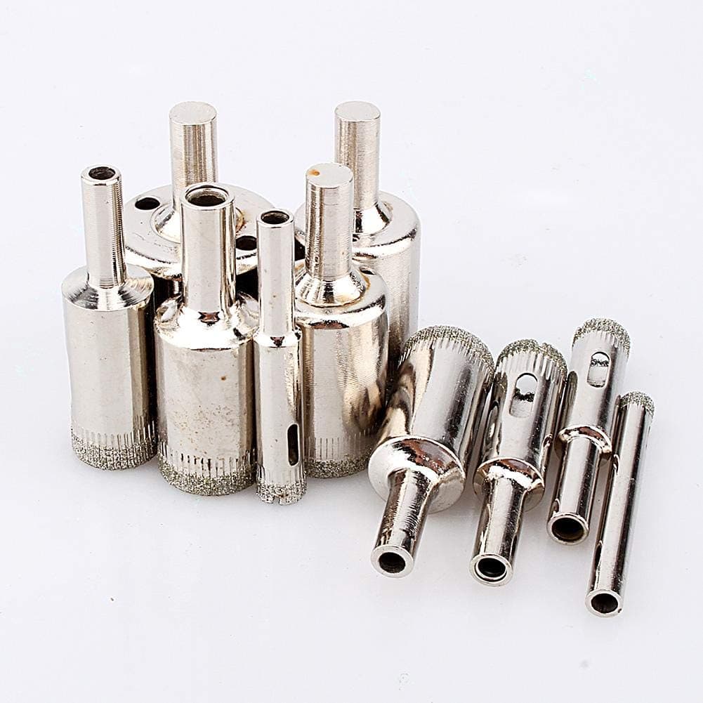 Hole Saw Drill Bit Set, 10Pcs/Set Diamond Coated Marble Ceramic Tile Hole Saw Drill Bits 6-30mm Tools for Wood Aluminum Iron Sheet Pipe Plastic
