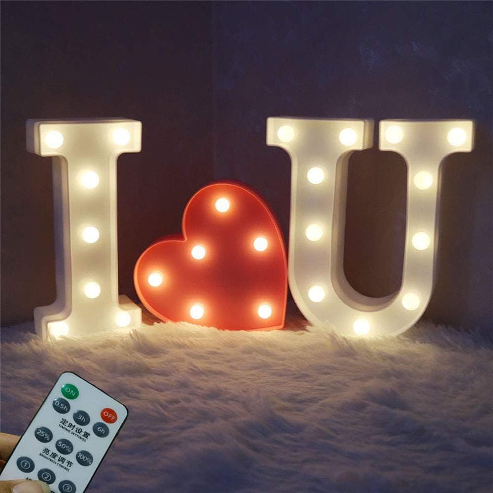 Remote Control Led Letters, I Love You Letters Sign for Wedding Propose LED Heart Marquee Lights Battery Operated Lamp Gift Home Party Decoration