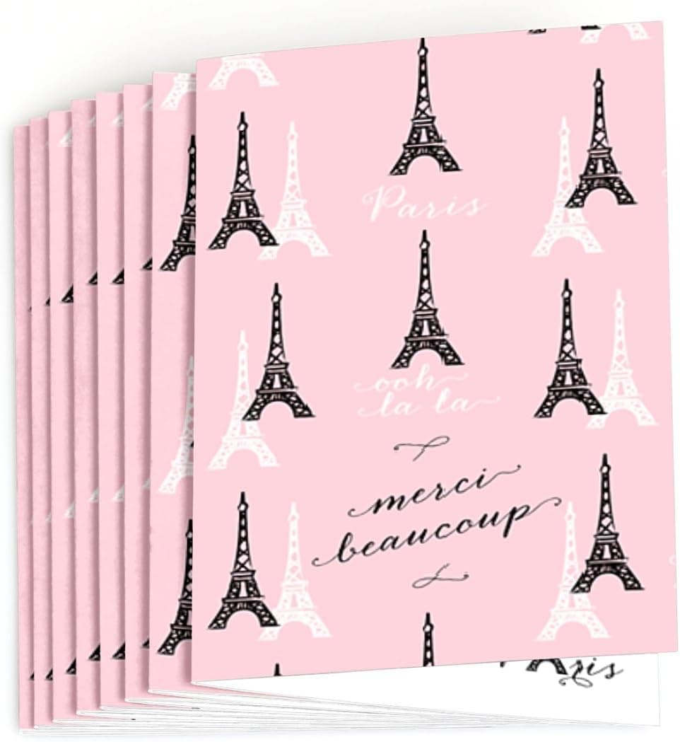 Paris, Ooh La La - Paris Themed Baby Shower or Birthday Party Thank You Cards - Set of 24