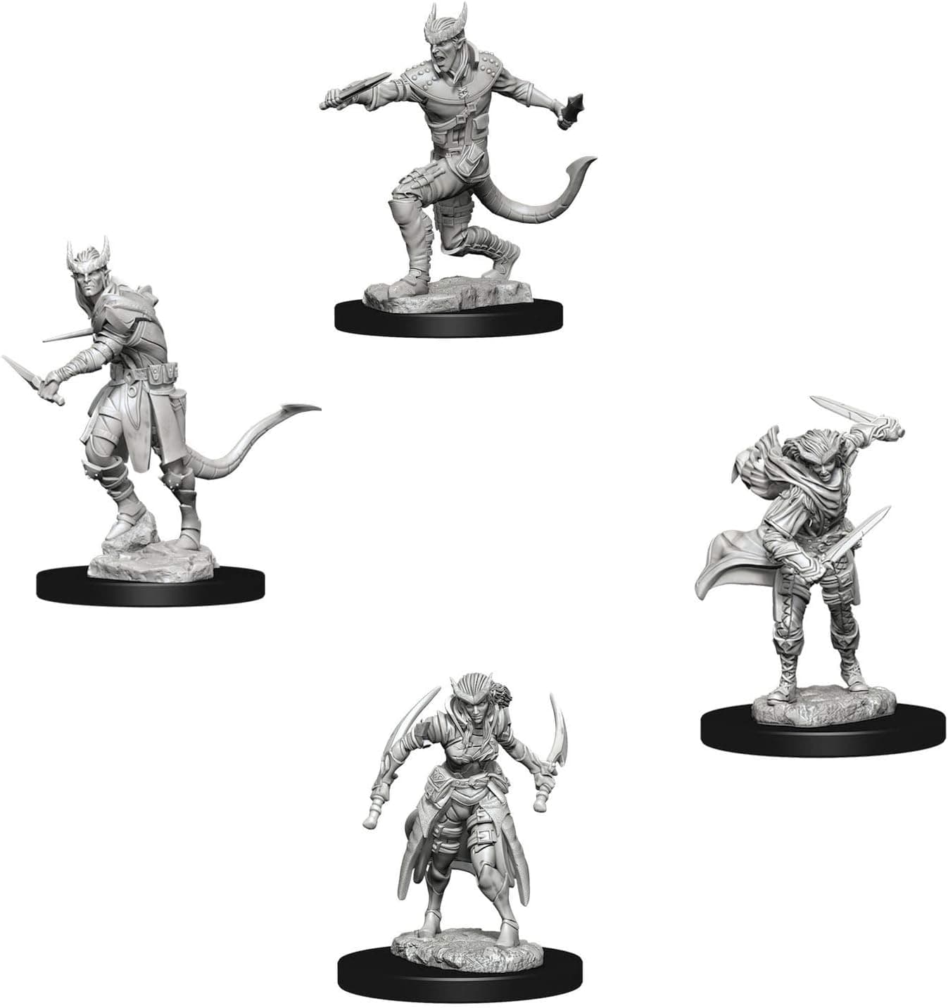 Dungeons & Dragons Nolzur's Marvelous Unpainted Miniatures Bundle: Tiefling Male Rogue & Tiefling Female Rogue