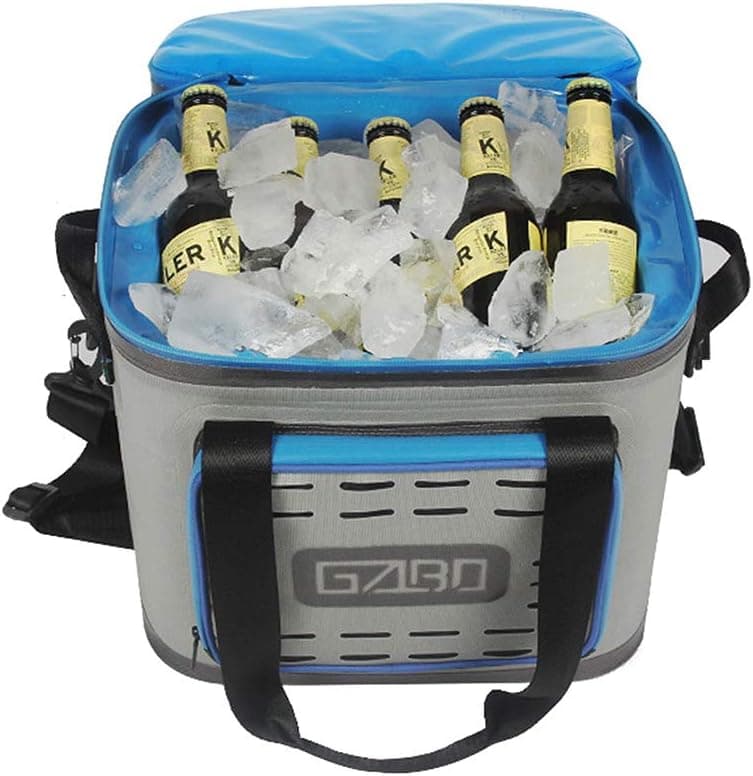 GZLBO Soft Cooler with High-Density Insulation Soft Waterproof Cooler,Soft Pack Cooler Bag With Light,Gray,24Can