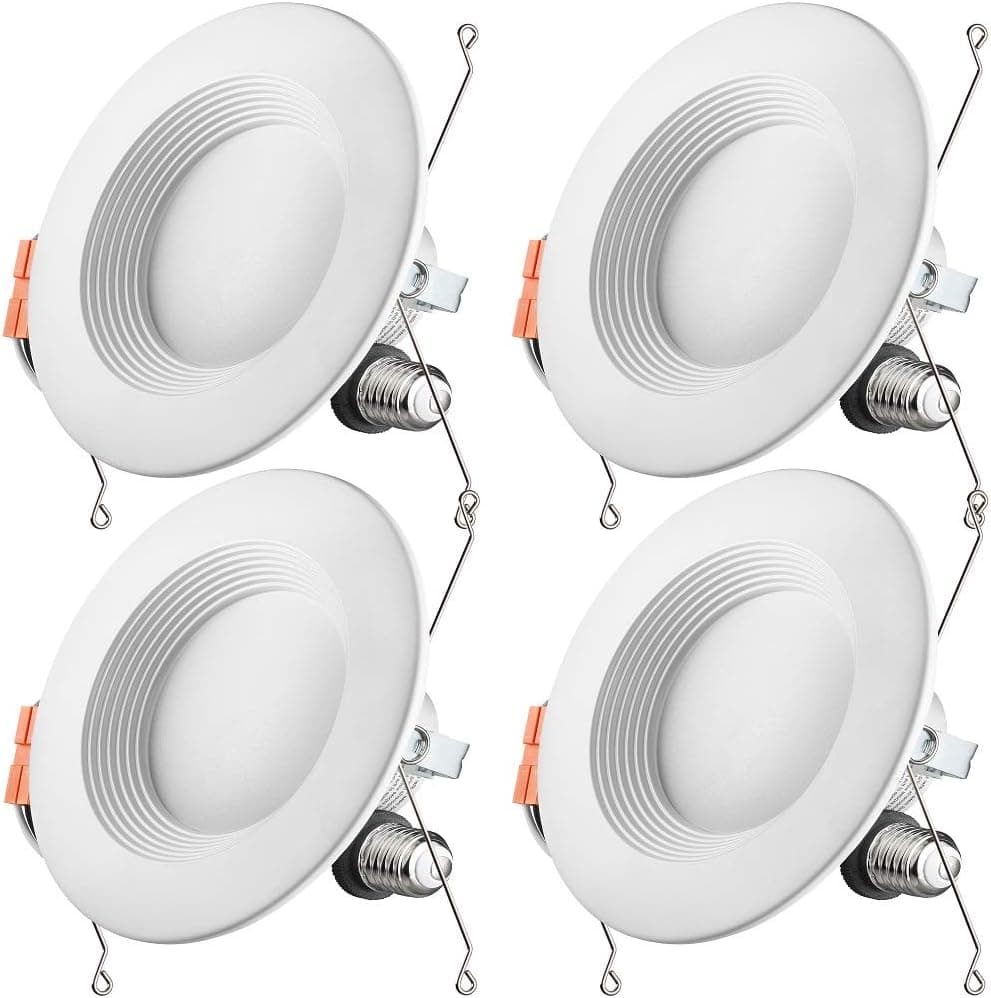 Otronics 5/6 Inch Dimmable LED Recessed Light Fixture,15W(100w Replacement) 1100 Lumens(CRI90) Daylight 5000k,LED Downlight Retrofit Kit Pack of 4