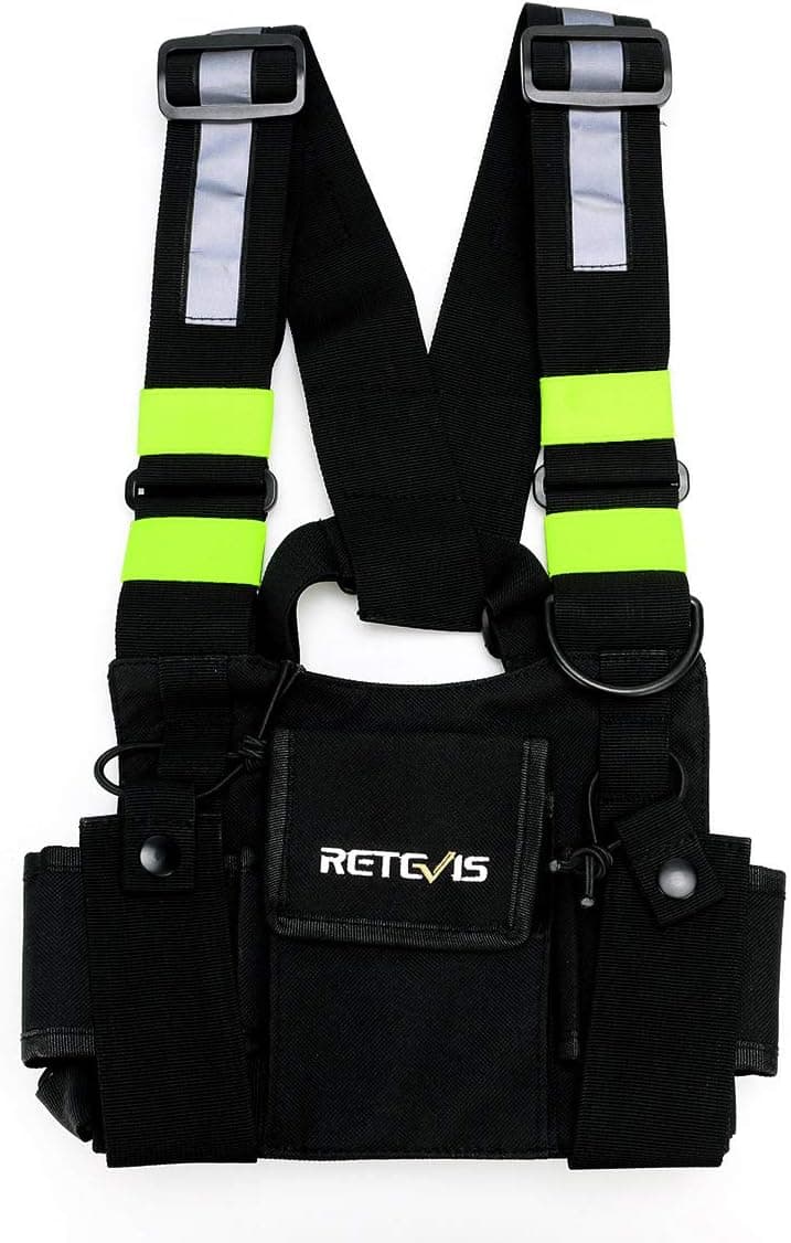 Retevis Universal Radio Vest Radio Chest Harness Front Pack Pouch, Compatible with RT22 RT21 RT27 RT28 RT68 RT29 Baofeng Arcshell Walkie Talkie Bag Pocket for Two Way Radio(Rescue Essentials)