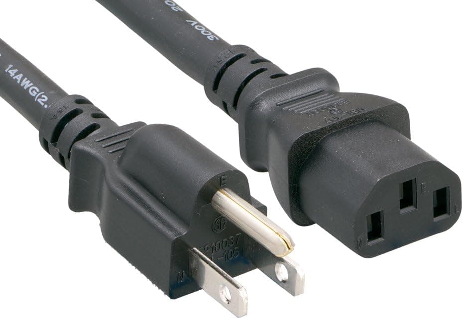 Cablelera North American Standard Power Cord, NEMA5-15P to IEC320 C13, 6' 14AWG, 10A 125V (ZWACPCAH-06)