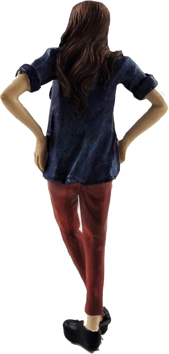 Melody Jane Dollhouse People Modern Woman in Denim Shirt Resin Figure