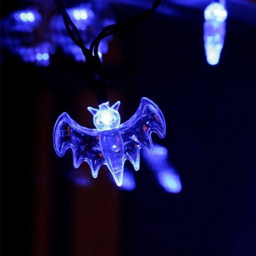 Xcellent Global Battery Powered 20 LED Blue Bat String Lights Bat Lights For DIY Halloween Decoration, Blue 7.2ft/2.2meters M-LD068