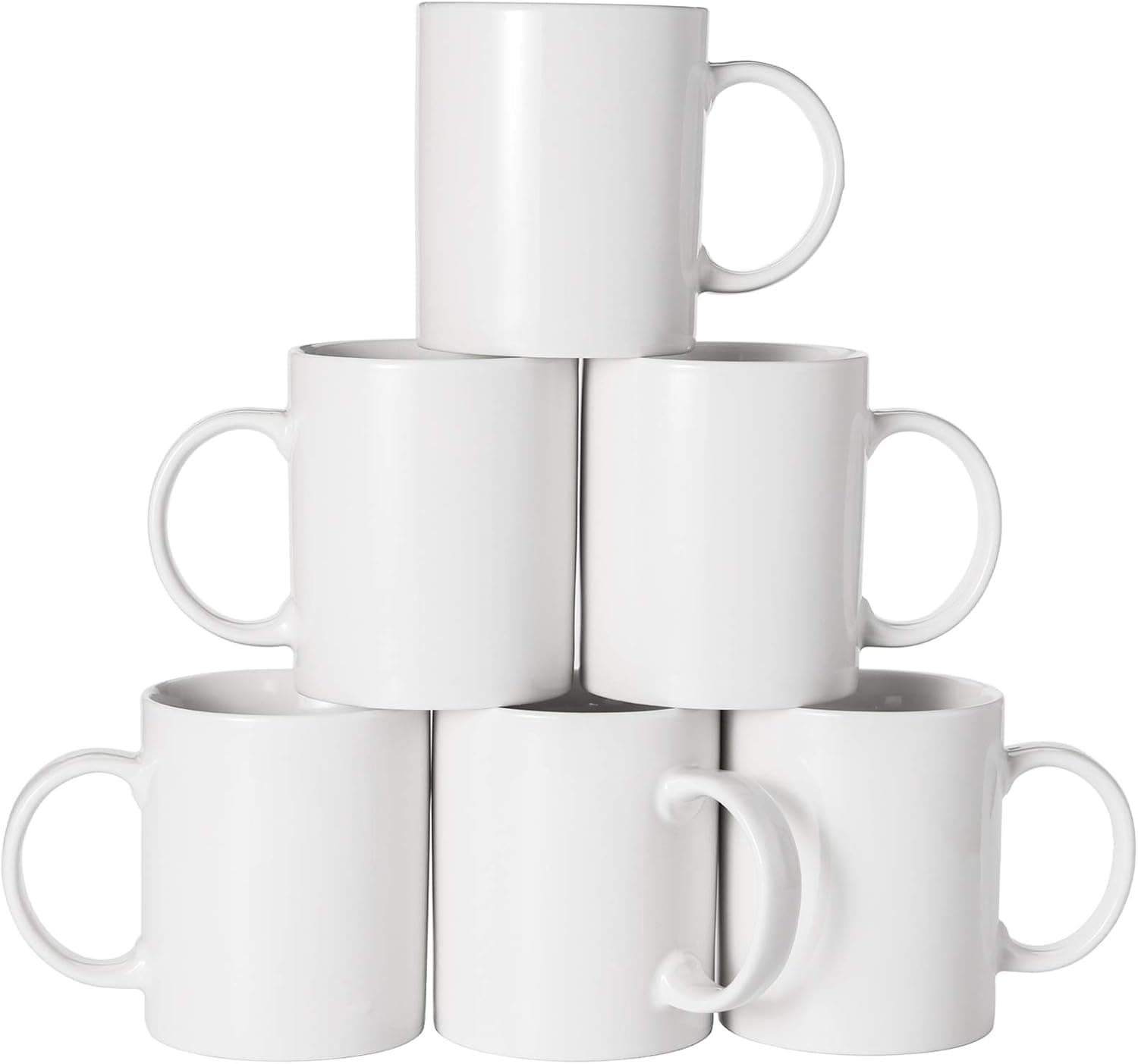 Hedume 6 Pack Professional Grade Stoneware Mug, 10 Oz Porcelain Sublimation Series Mugs with Handle for Coffee, Chocolate, Milk or Tea