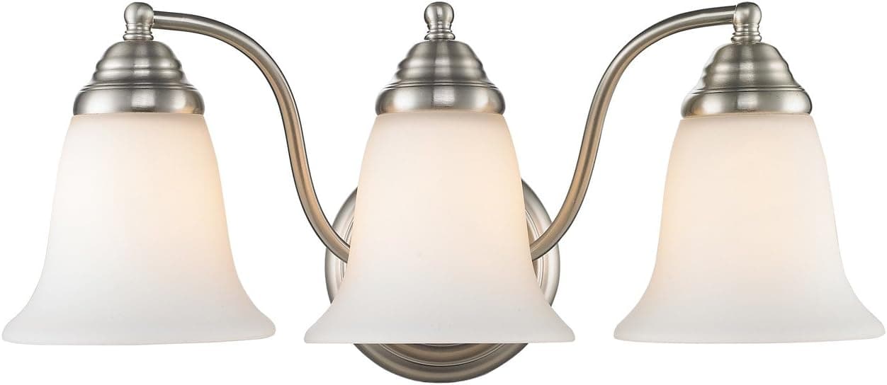 Golden Lighting 5222-3 PW-OP Bath Vanity with Opal Glass Shades, Pewter Finish