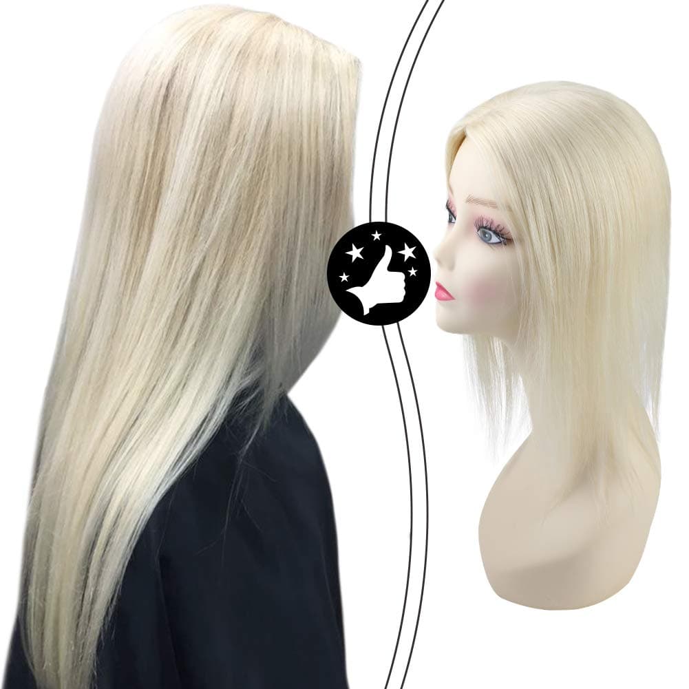 Moresoo 10 Inch Hair Toppers for Women Color 60 Platinum Blonde Hair Topper Clip Platinum Rooted 5inch x 5inch MonoTop Base for Natural Parting Line Hair Pieces for Thinning Hair