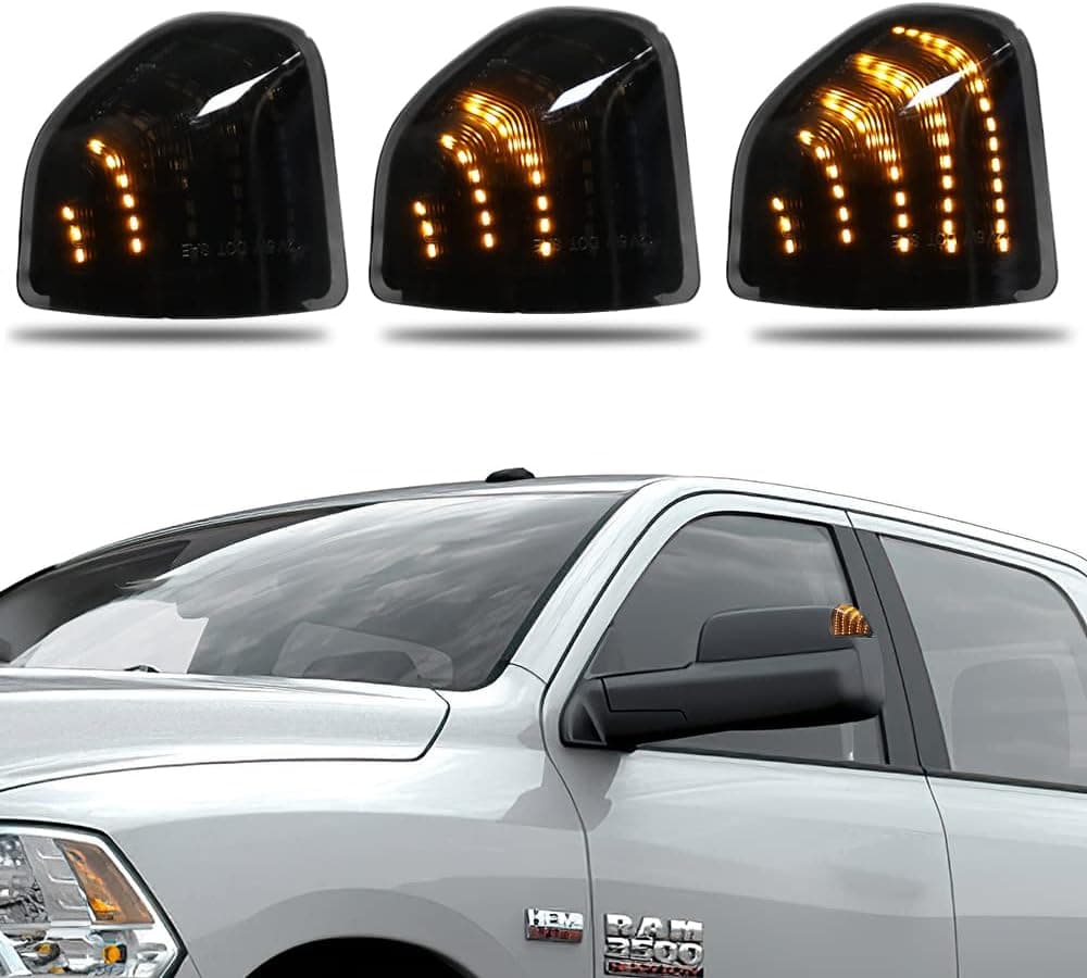 Jinfili Smoked Lens Led Side Mirror Sequential Turn Signal Light for 68302828AA 68302829AA Rear View Mirror Tow Lamps truck Compatible with 2010-2018 Dodge Ram 1500 2500 3500 4500 5500
