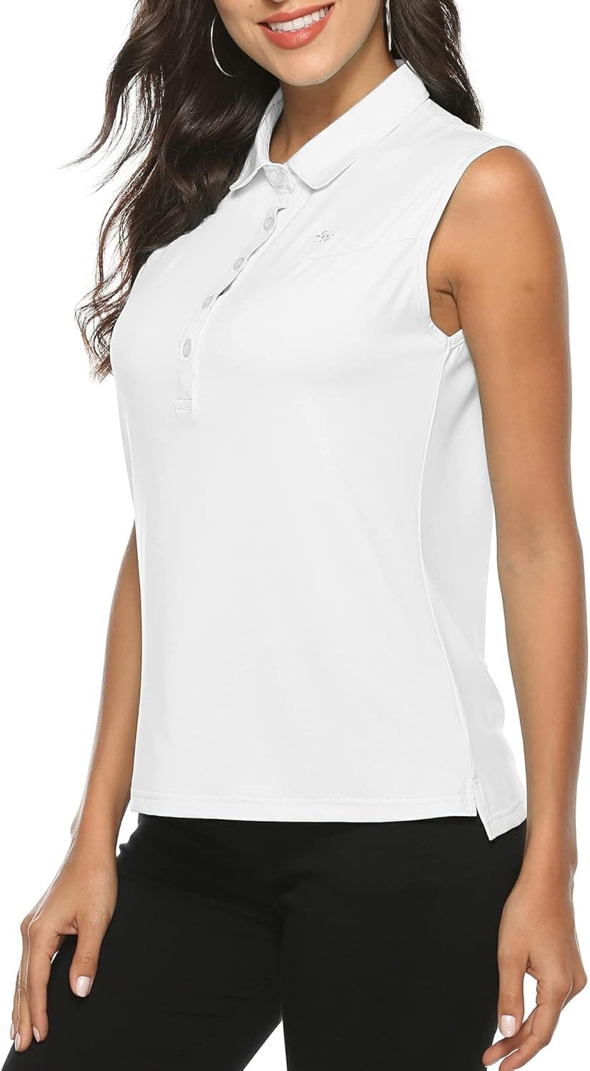AjezMax Women's Golf Polo Shirts Sleeveless Tennis Shirts Quick Dry Sports Athletic Tank Tops