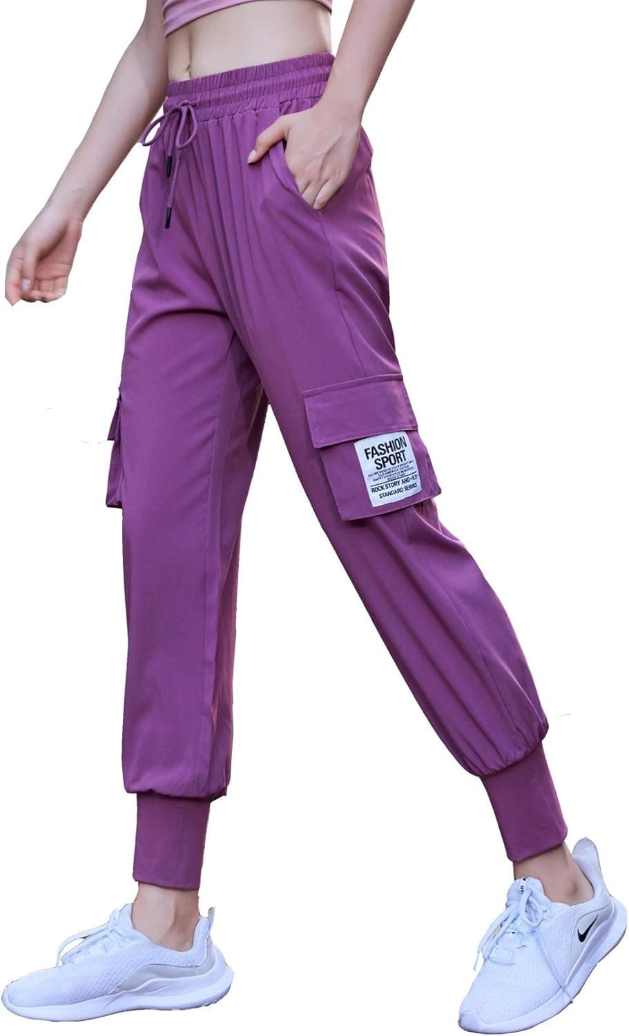 EDENCOMERS Joggers for Women with Pockets,High Waist Workout Drawstring Tapered Sweatpants Women's Athletic Lounge Pants