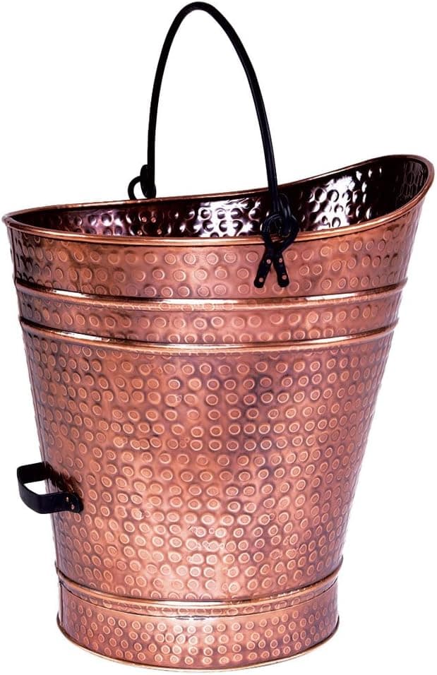 Minuteman International Coal Hod, Large Hammered Copper Pellet Bucket