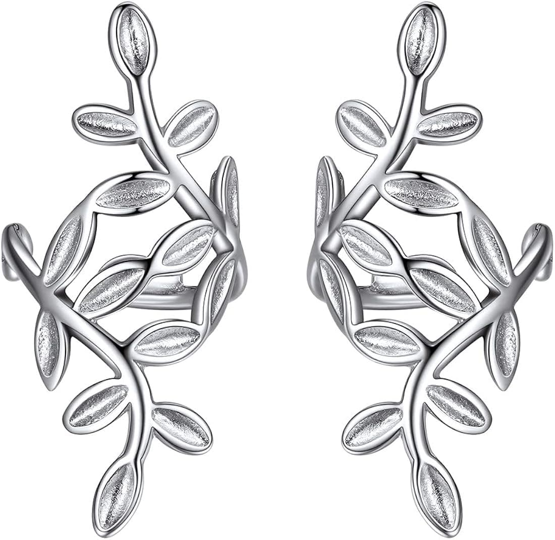 ChicSilver 925 Sterling Silver Ear Cuff Earrings Non Piercing Clip on Cartilage Cuff Earrings for Women (with Gift Box)
