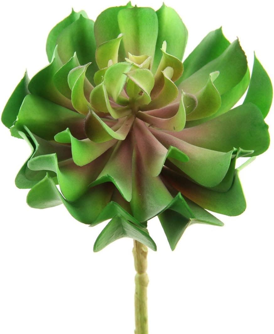 Shinoda Design Center Green/Burgundy 7" Faux Succulent Stem 2pc Set, 7"