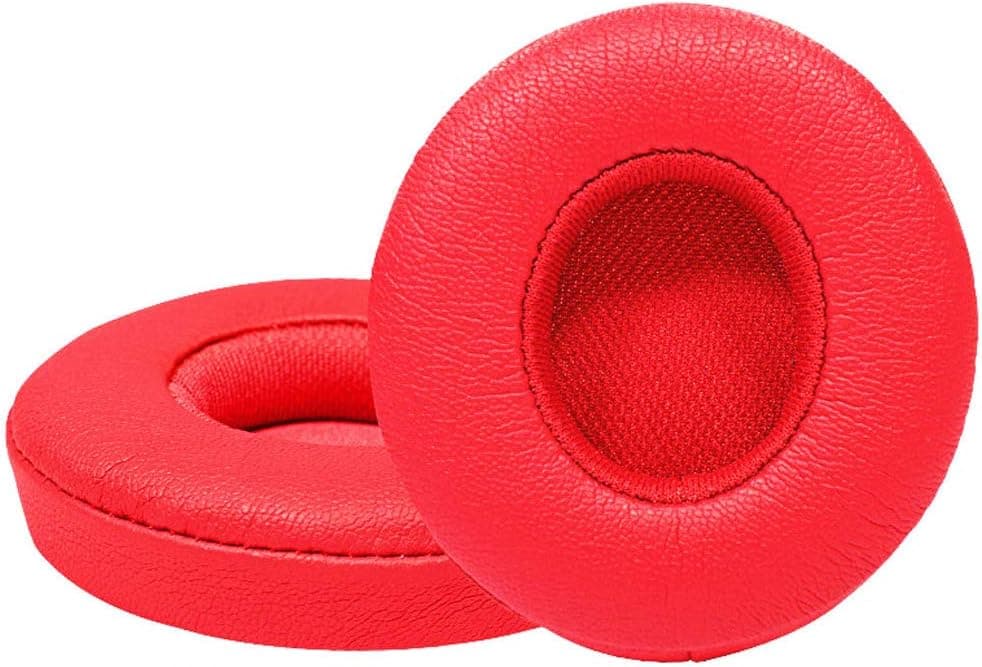 Earpads for Solo 2 Wired / Ear Pads Repair Parts (Red - Wired)