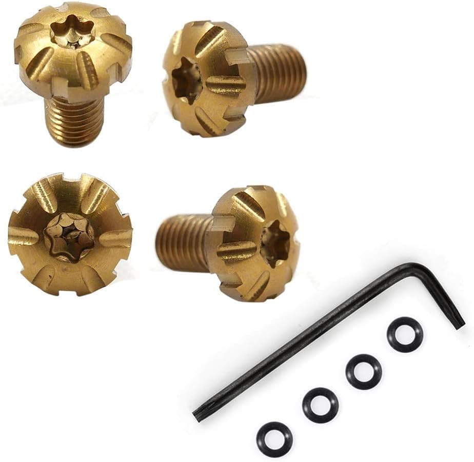 Cool Hand Customize 1911 Grips Screws, 4 Stainless Steel Screws, 4 O Rings, Torx Key Gold