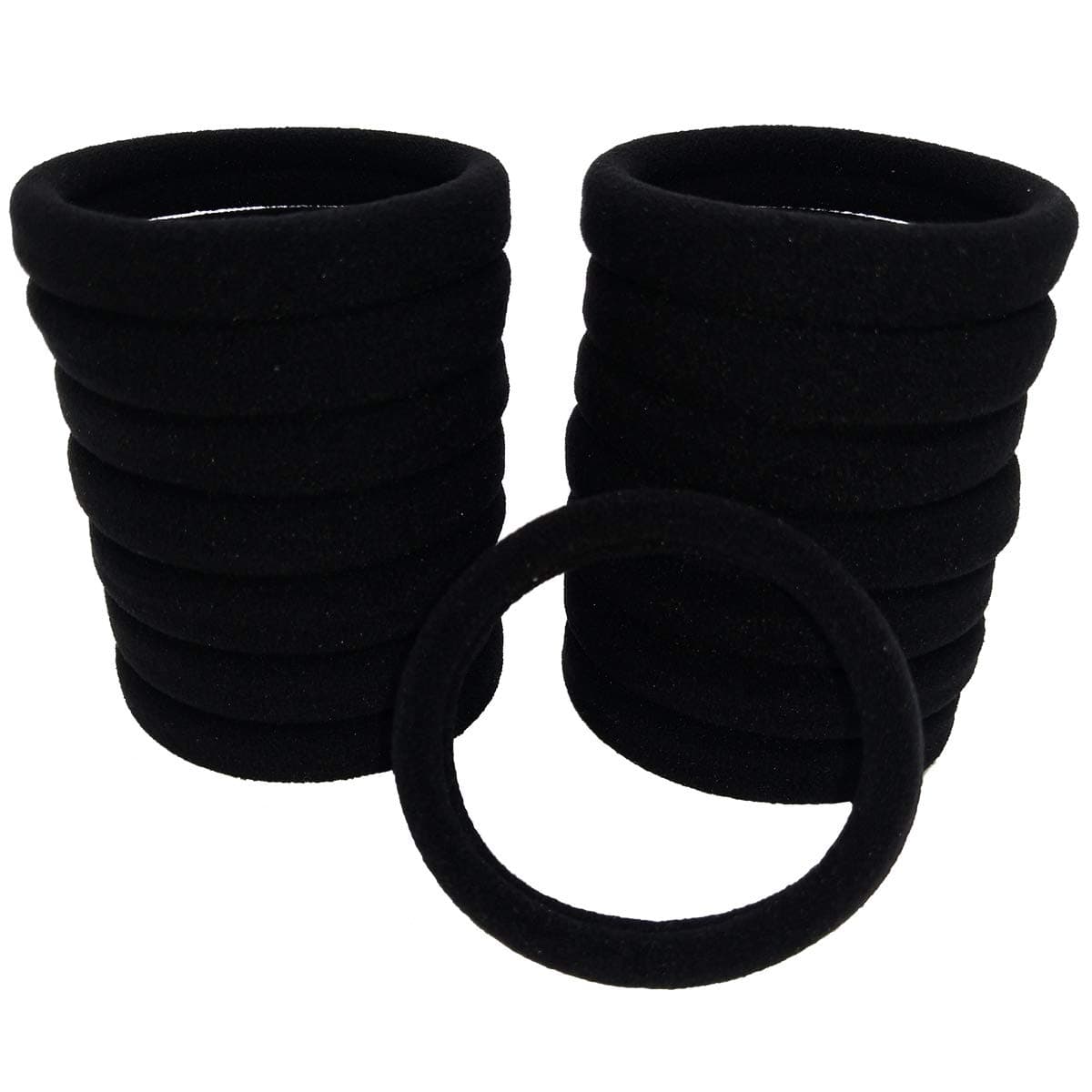 Black Large Hair Ties-50PCS,Elastics Hair Bands, Stretch Seamless Hair Bands ,Hair Ties for Thin Hair,Black Hair Ties for Women, Ponytail Holder Hair Bands for Thick Heavy Curly Hair