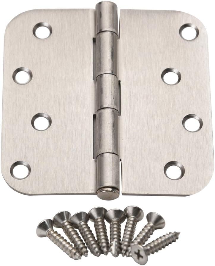 East West Consolidated 61974 4" 5/8" Radius Corner SN Satin Nickel Steel Door Hinge