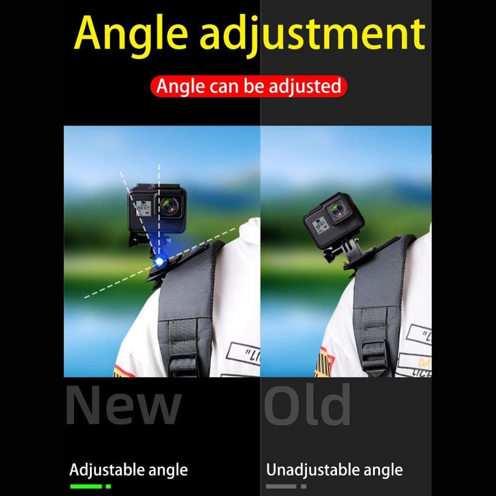 Backpack Strap Quick Clip Mount for GoPro Hero 10/9/8/7/6/5, for DJI OSMO Action Camcorders, Video Shooting Accessories, Stable & 360° Adjustable, Flexible Angle