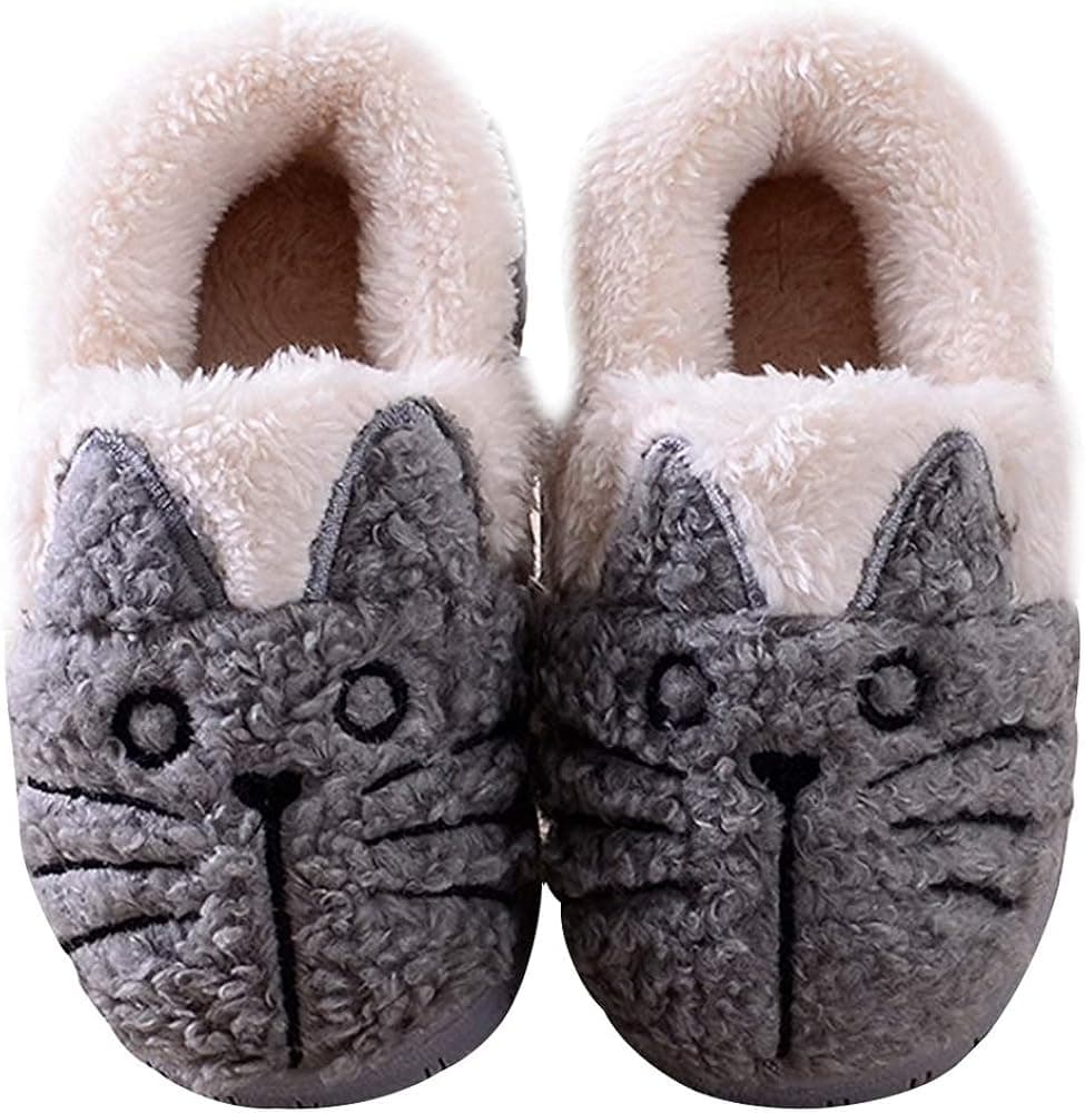 Women/Kids Family Cute Cat Warm House Slippers Booties