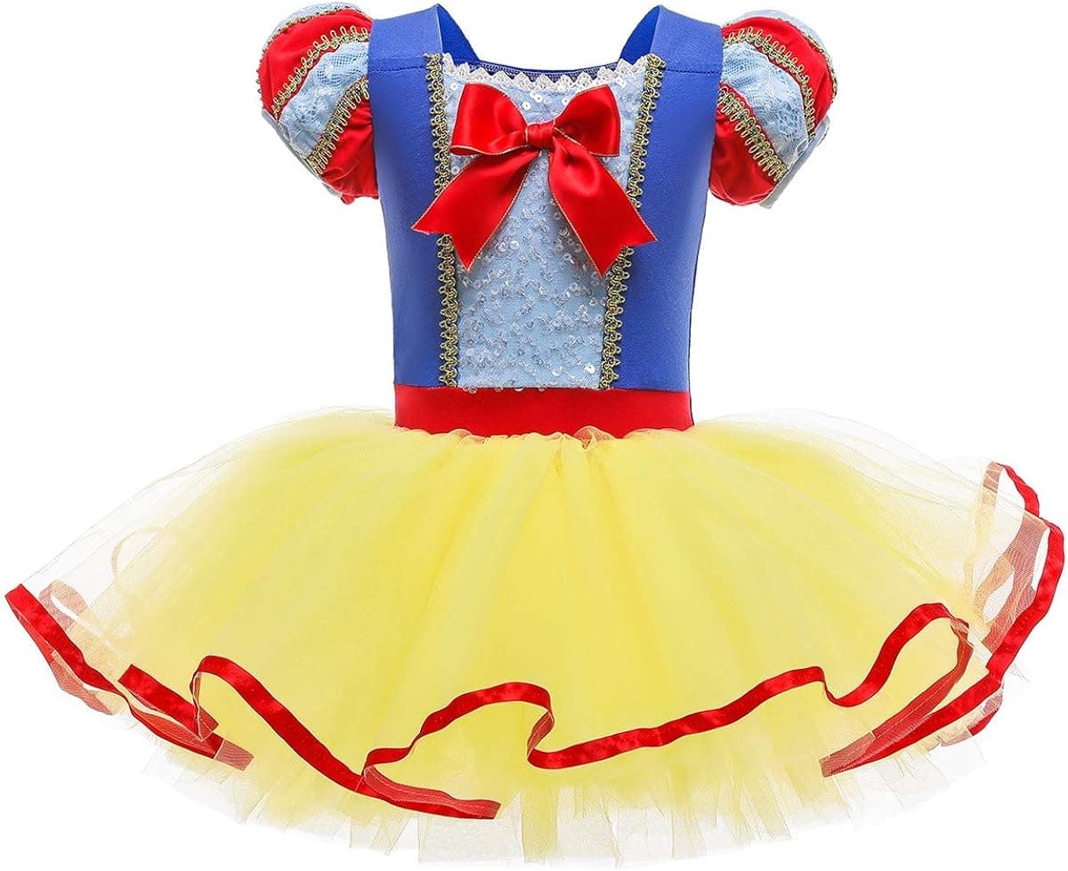 REXREII Toddler Girls Princess Ballerina Tutu Dress Rapunzel Sofia Snow White Frozen Elsa Fancy Dress Up Halloween Costume