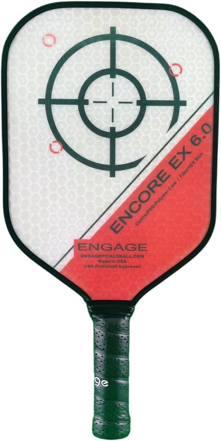 Engage Pickleball Encore EX 6.0 Pickleball Paddle - Pickleball Paddles with Thick Polymer Core - USAPA Approved Pickleball Paddles Pickleball Rackets for Adults - Standard (Red)