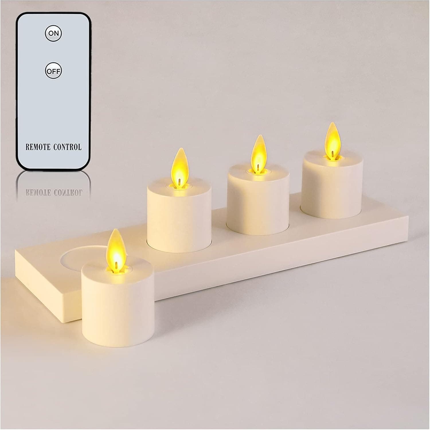 Incredle Rechargeable Flameless Candles Realistic Flickering Tea Lights Candles Led Votive Candles with Remote & Charger for Wedding Parties Events