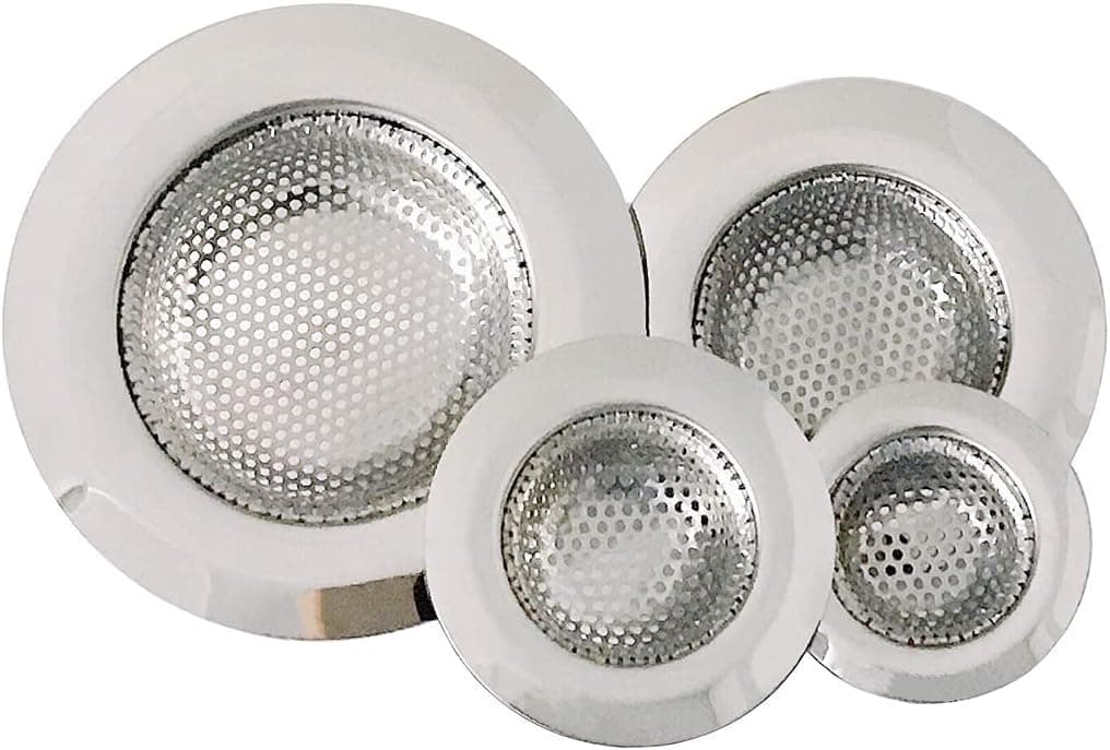 Bathtub Drain Strainer 4 Pack, Hair Catcher Shower Drain Tub Drain Cover, Stainless Steel Sink Drain Strainer for Kitchen and Bathroom,Hair Strainer for Bathtub Drain Cover Size from 2.16" to 4.5"