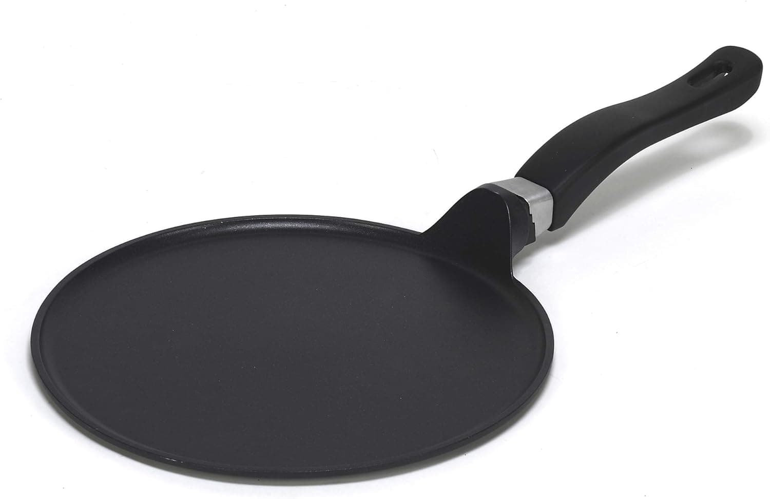 IMUSA USA 9.5" Nonstick Soft Touch Comal/Griddle with Soft Touch Handle, Black