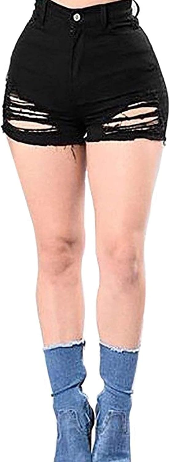 Rela Bota High Waist Butt Lifting Push Up Ripped Distressed Denim Shorts
