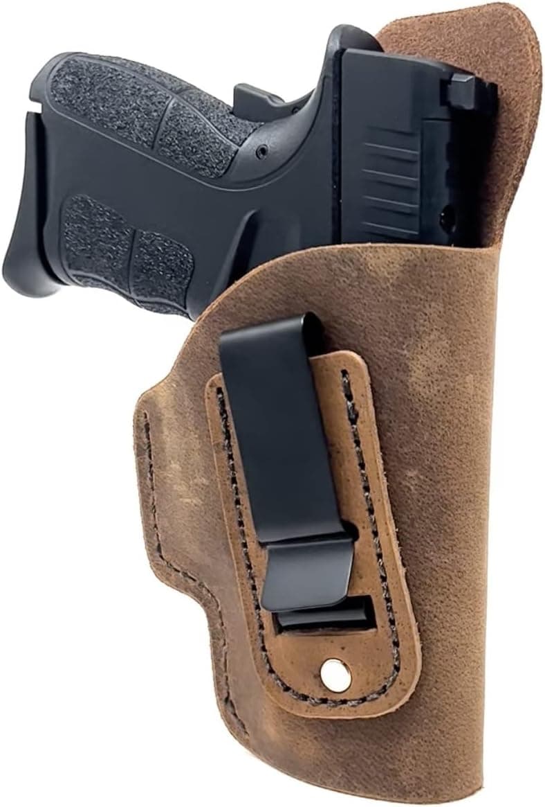Springfield Armory XDS 3.3 Holster- IWB Leather Holster - Concealed Carry Holster - Natural Water Buffalo Hide - Soft Sided Leather Inside The Waistband (IWB) Concealed Carry Holster- IWB Holster
