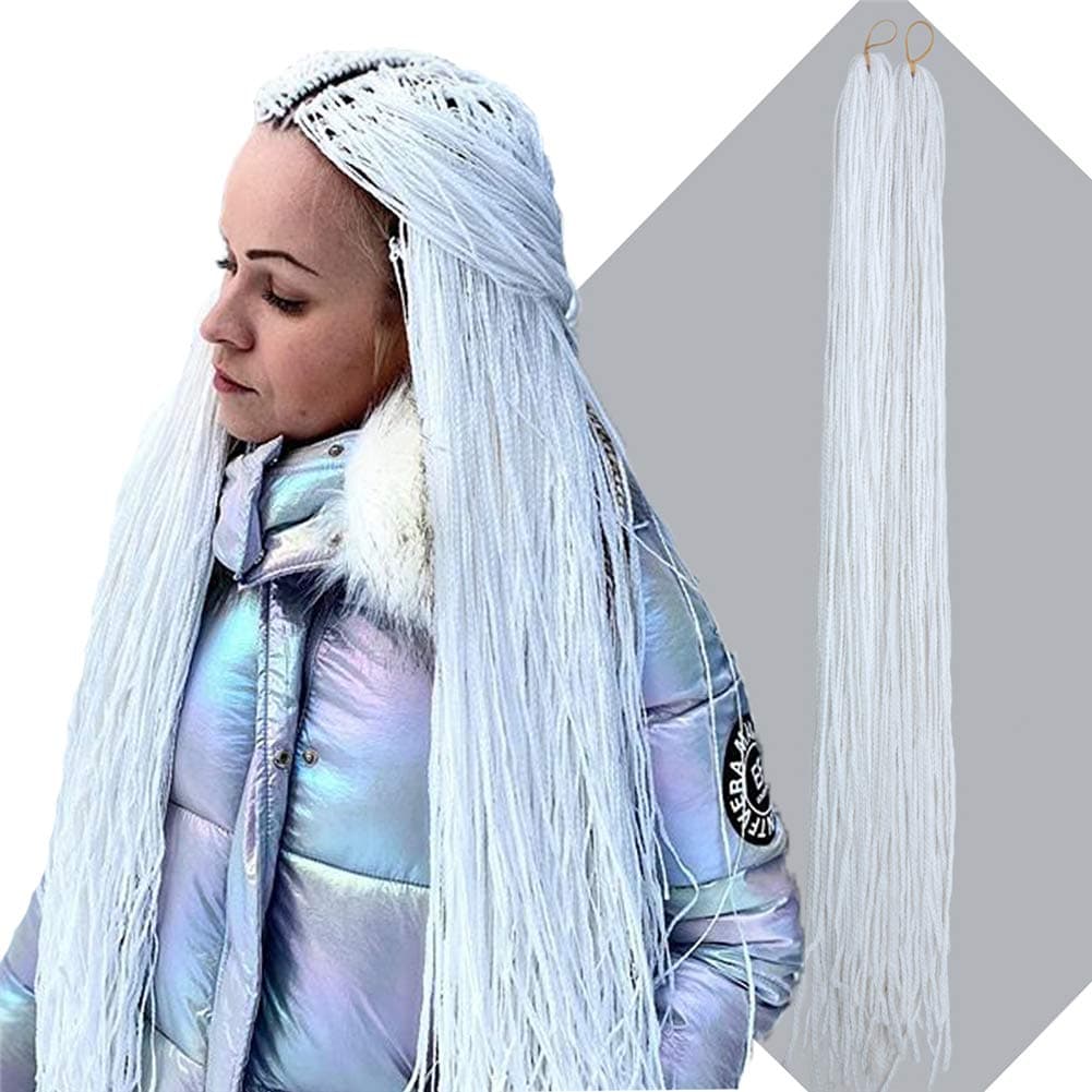 Mayloss Long Micro 3X Pre-Looped Synthetic Zizi Braids 10 Packs/Lot 28 Inch 50g/Pack 60# Color Thin Small Box Braid Crochet Twisted Hair Synthetic Kanekalon Braiding Hair Extension