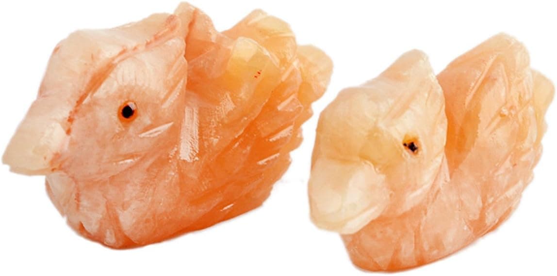 Feng Shui Natural Yellow Jade Pair Mandarin Ducks Love & Fidelity Figure + Free Red String Bracelet R1010