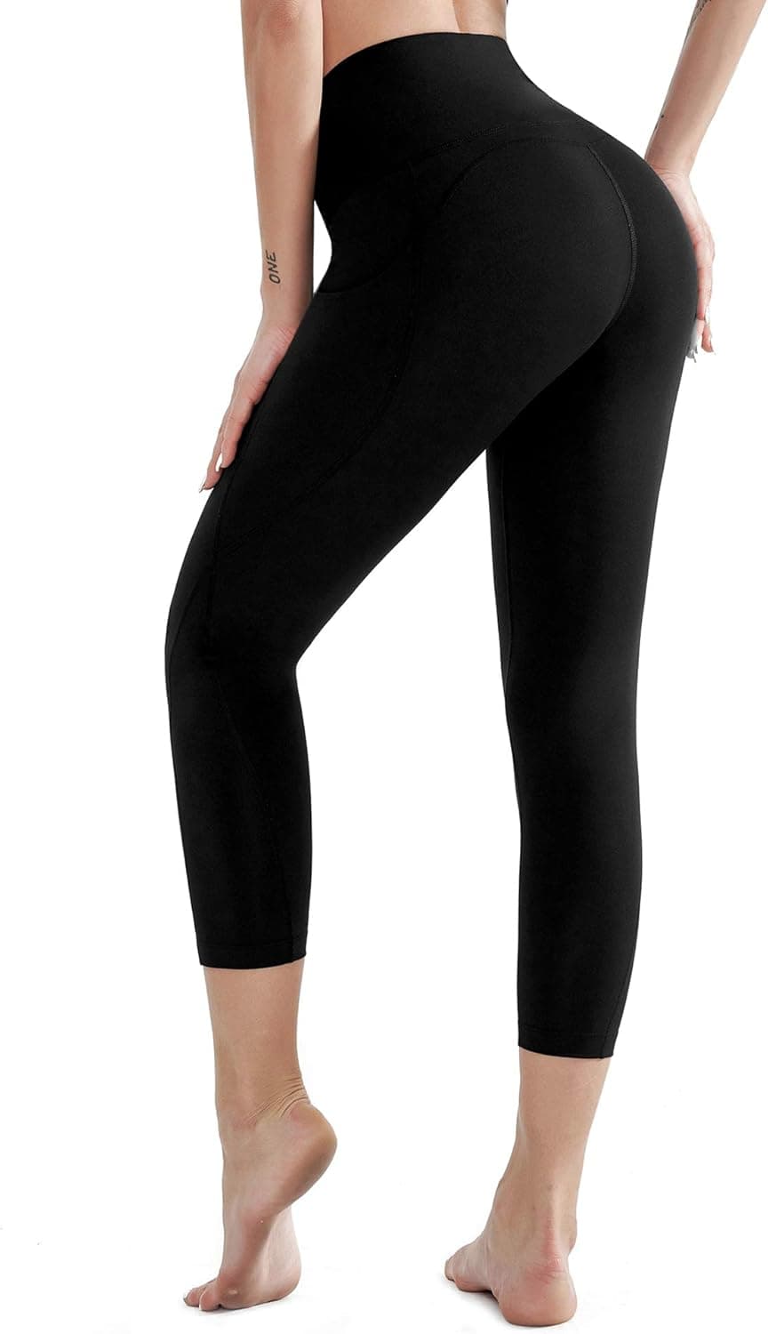 AladdinShare Women High Waisted Leggings with Pockets and Tummy Control for Workout Running and Yoga