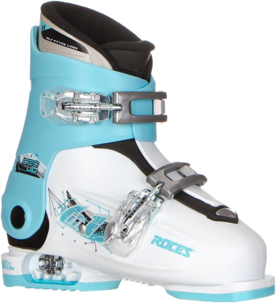 Roces Idea Up G Girls Ski Boots - 19-22/White-Light Blue-Black (2 Buckle)