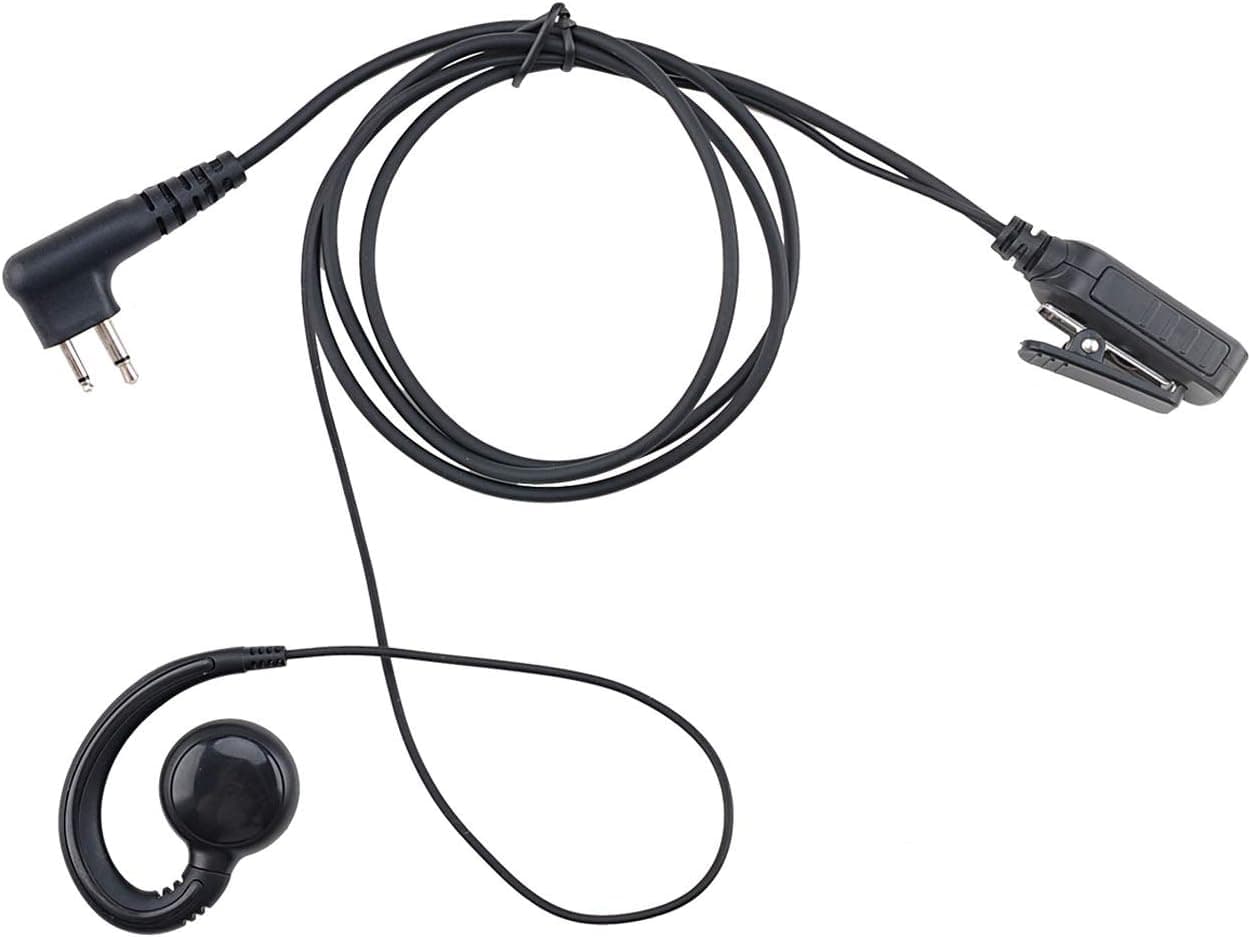 KS K-STORM CLS1110 Walkie Talkie Earpiece Headset Compatible with Motorola Radio CP200, RDM2070D, CLS1413, HKLN4604, PU Material, Black
