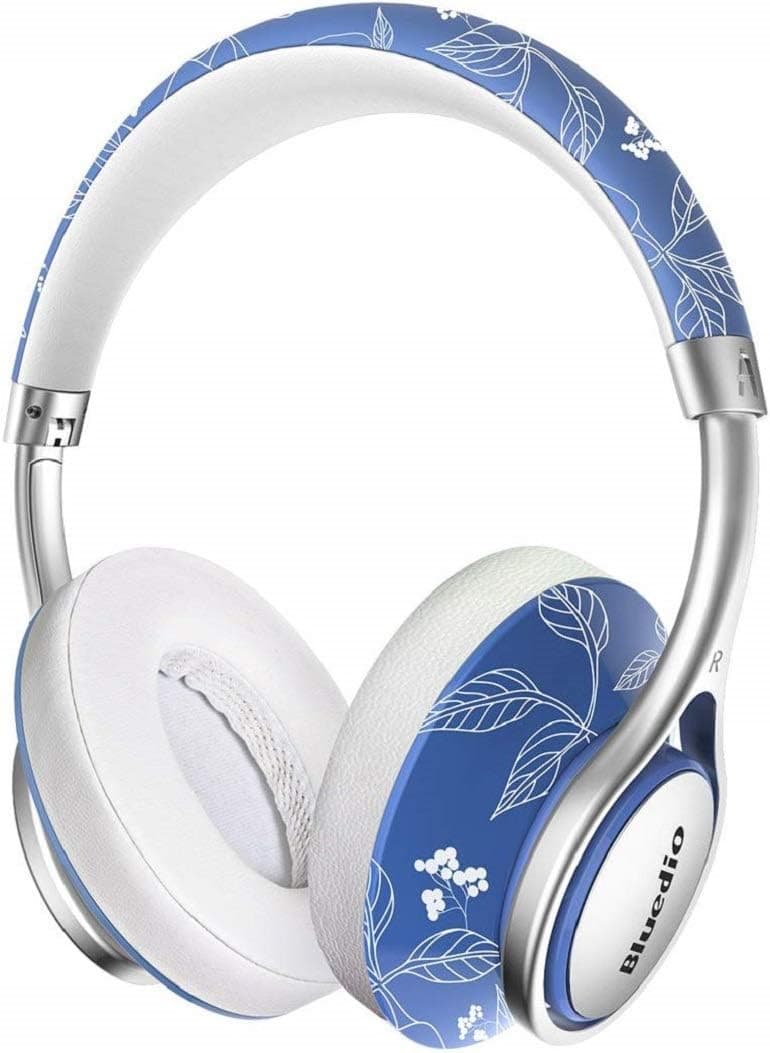 Bluedio A2 (Air 2) Stylish Bluetooth Headphones with Mic, 3D Surround Sound Flexible Foldable Lightweight Over Ear Wireless Headphones with Carrying Case for Cell Phones/PC/TV (China)