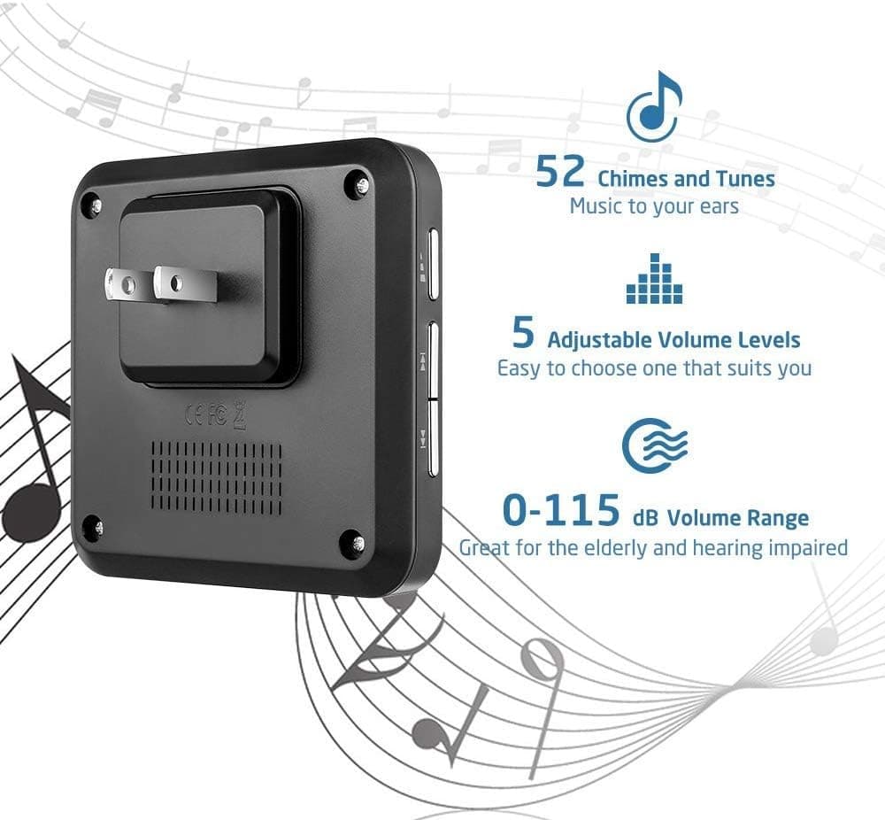 AVANTEK Add-On Plug-In Receiver RB-1, 1300 Feet Range with 52 Chimes, Black