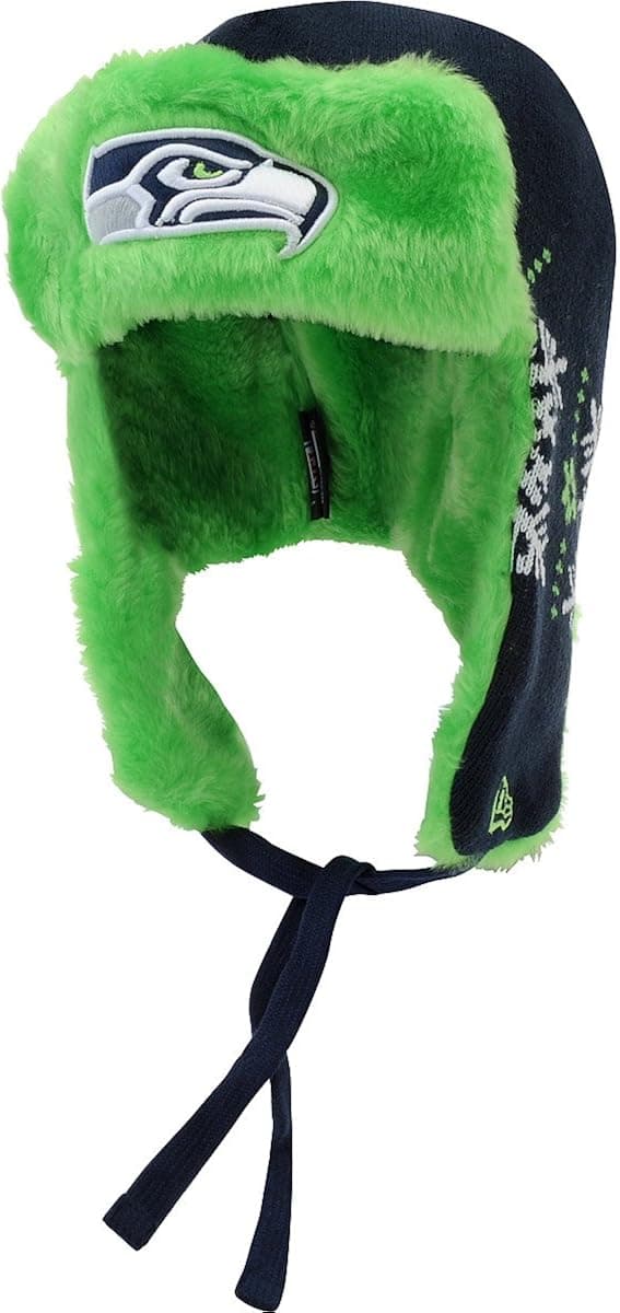 NFL Seattle Seahawks Snowflake Trapper Winter Hat