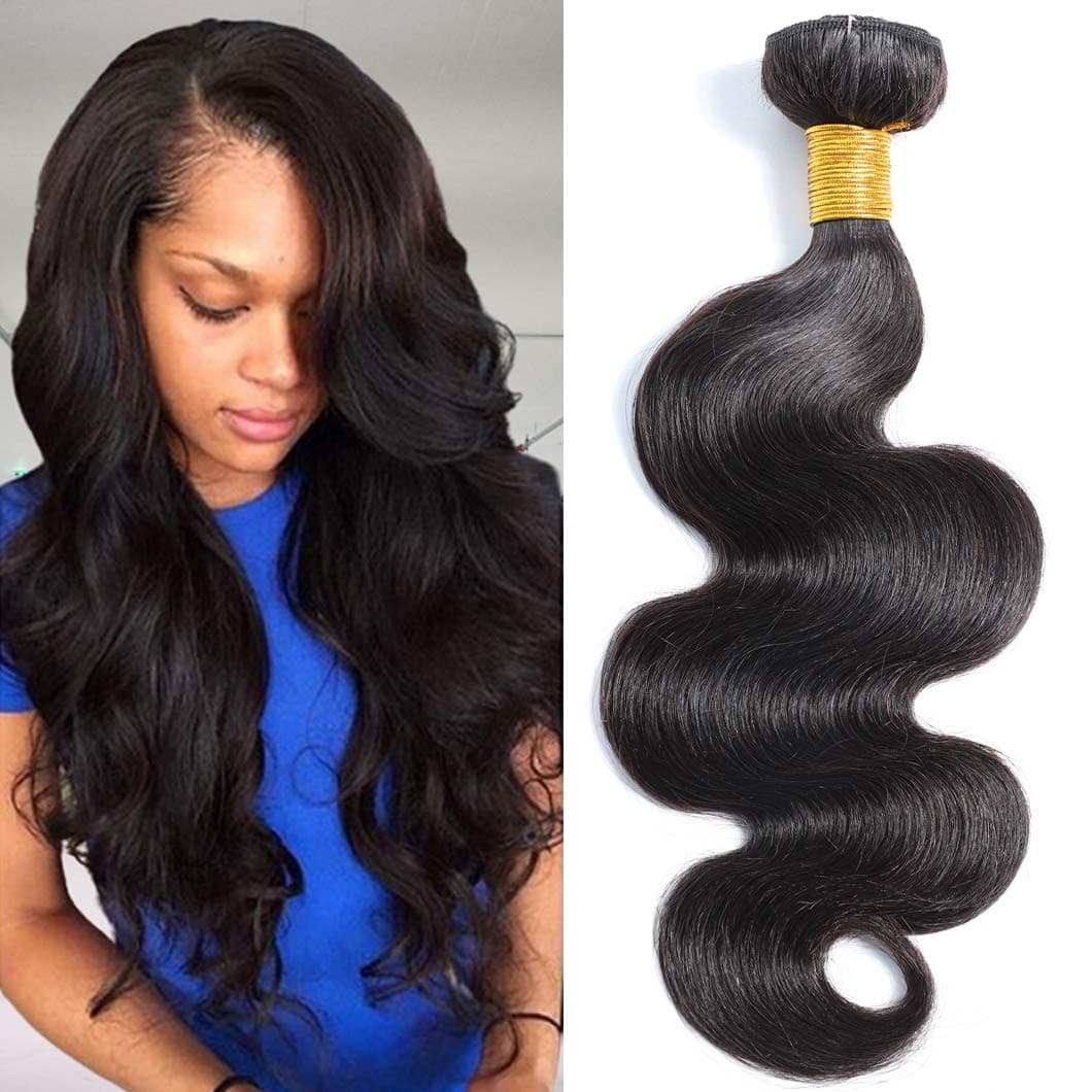8A Brazilian Body Wave 1 Bundle Virgin Body Wave Human Hair 100% Unprocessed Virgin Human Hair Bundles Natural Black (12")