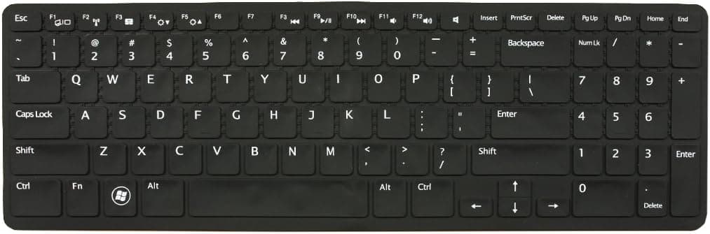 Keyboard Cover Skin Protector for Dell Inspiron New 15R,N5110,M5110,M511R Us Layout Black